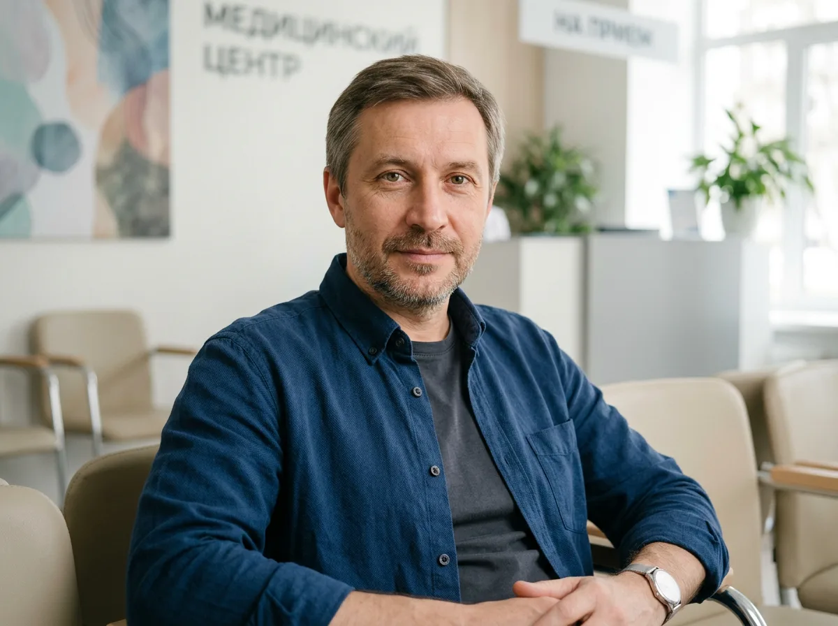 Аватар пациента Андрей, мужчина около 45 лет, нейтральный портрет